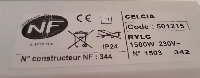 Recherche désespérément notice utilisation CELCIA RYLC radiateur rayonnant - 2