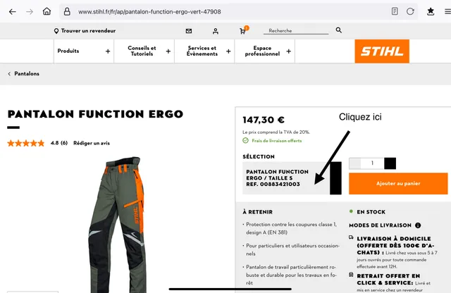 Bonjour, il faut pour sélectionner votre taille cliquer en