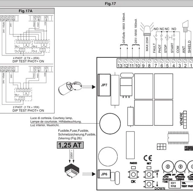 Branchement module HomeKit moteur garage BFT