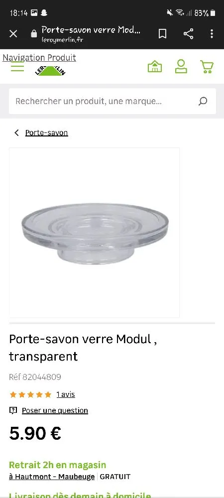 Porte savon verre Modul transparent