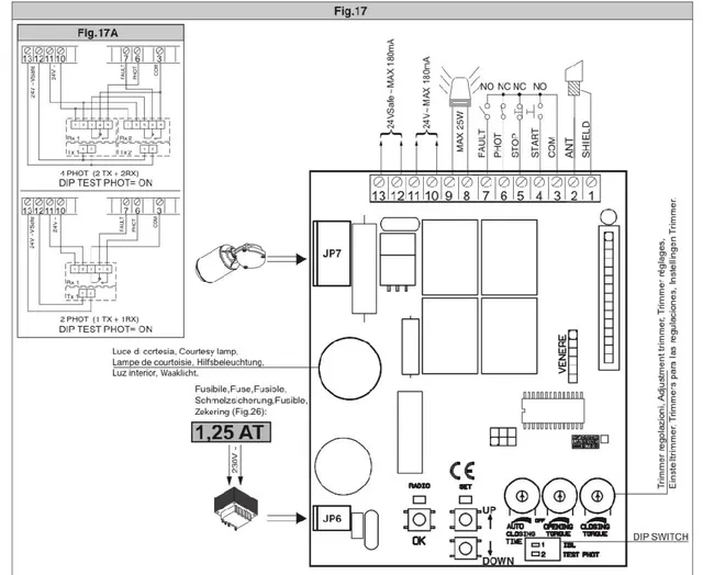 Branchement module HomeKit moteur garage BFT