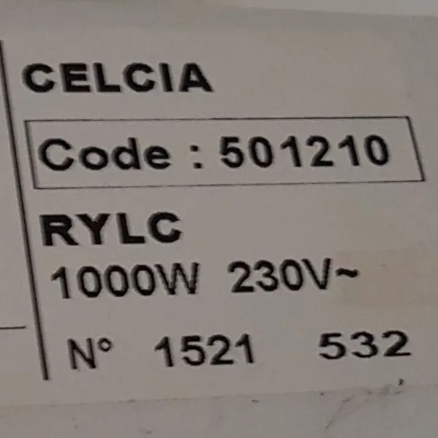Recherche désespérément notice utilisation CELCIA RYLC radiateur rayonnant