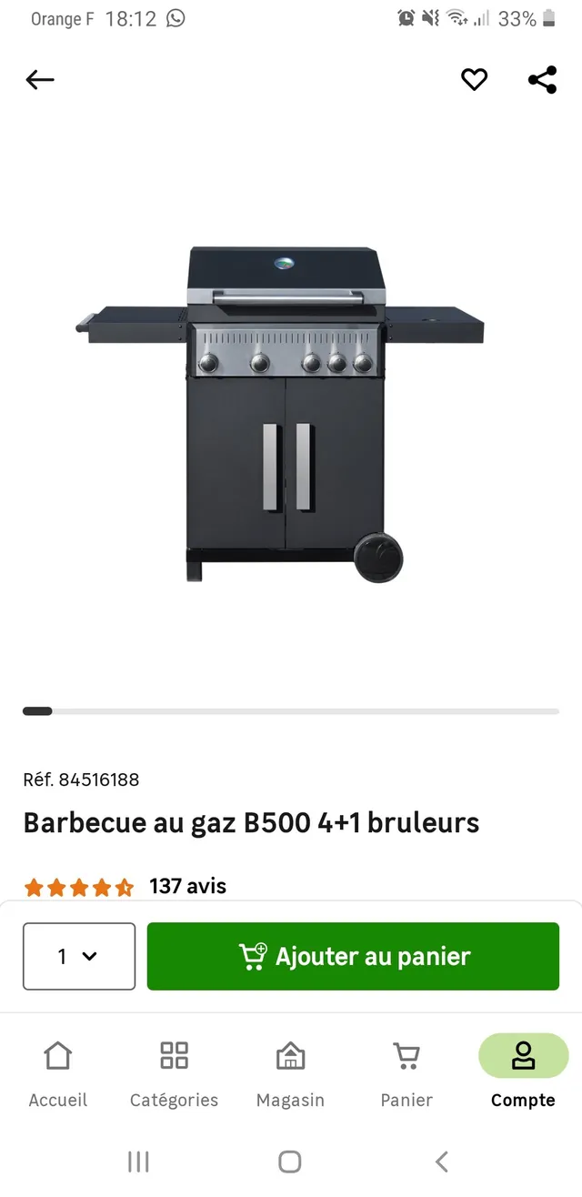 Barbecue B 500 4+1 bruleur