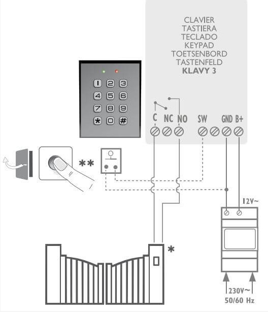 Brancher un clavier digicode sur un visiophone avec commande gache et portail - 3